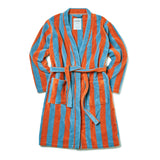 towelogist - Robe - Aqua Blue & Red Stripe