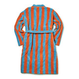 towelogist - Robe - Aqua Blue & Red Stripe
