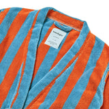 towelogist - Robe - Aqua Blue & Red Stripe