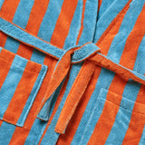 towelogist - Robe - Aqua Blue & Red Stripe